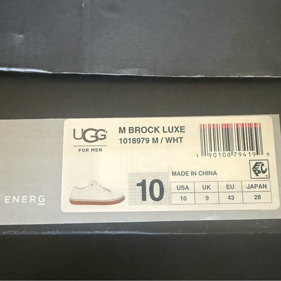 UGG Men's Brock Luxe White Cream Leather Sneakers with Gum Rubber Sole size 10 - Picture 12 of 12